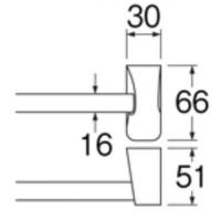 SANEI　Lタイプタオル掛(洗面所用)　W531-457　パイプ長さ457mm