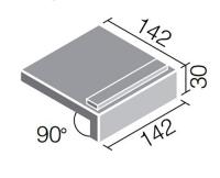 INAX　新磁器床 150mm角 垂れ付き段鼻 PS-151/12N