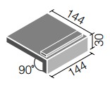 INAX　テラローチ 150角　垂れ付き段鼻　TRC-151/4