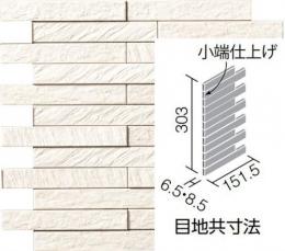 エコカラットプラス ルドラNX　 ECP-2515TNA/LDN1(ホワイト)　[シート販売]　 25×151角片面小端仕上げ(短辺)ネット張り(出隅用)