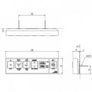 354-1548-SET　シャワートイレUSシリーズ　CW-US221Qタイプ用リモコン(電波、流す、脱臭有)　電池・電池フタ・ホルダー・ビス付