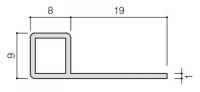 INAX(LIXIL) 装飾見切り材(壁用) 壁見切り8C SM-2700C/MB-8(ブラック)