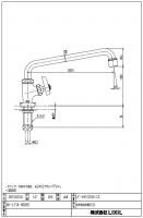 台付自在水栓(泡沫式・普通コマ式・水用・陶器ハンドル) 　LF-14F-13D
