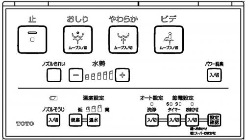 TCM4220 TOTO ウォシュレットリモコン 流すボタンあり(TCF8TM67