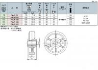 PNUAタイプ　車輪　サイズ75mm 樹脂製ウレタンゴム車輪(滑り軸受け) PNUA-75