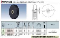 UWBSDタイプ　車輪　サイズ130mm MCナイロン車輪(スリムタイプ)(ステンレスベアリング入) UWBSD-130