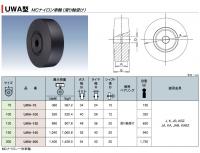 UWAタイプ　車輪　サイズ130mm MCナイロン車輪(滑り軸受け) UWA-130