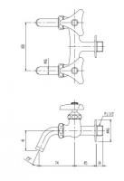 INAX 2ツ口ホーム水栓(固定コマ式)　LF-7Y-13-U