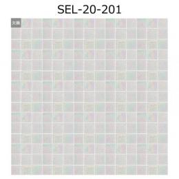 【アウトレット】　 SEL-20-201[1ピース欠損あり/2シートセット]　 名古屋モザイク　 シエルグラス　 20角[表紙貼り]　 モザイクタイル　