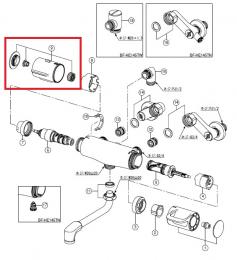 【INAX】 水栓部品 BF-HE145T用温調ハンドル部  A-7305-11/N85