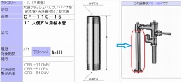 大便フラッシュバルブ用　給水菅(L=300)　CF-110-15