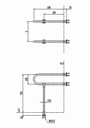 医療福祉用手すり 洗面器用　KF-212W(600)