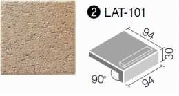 LAT-101/4　ラテッタ100角 　垂れ付き段鼻