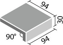 厨房用床タイル 100mm角垂れ付き段鼻(接着) PSN-101S/1N