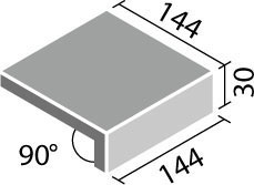 厨房用床タイル 150mm角垂れ付き段鼻(接着) PSN-151S/5N