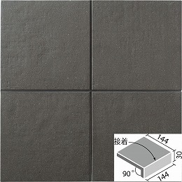 陶墨染II(とうぼくせん) 150mm角垂れ付き段鼻(接着) TBKN-151/3